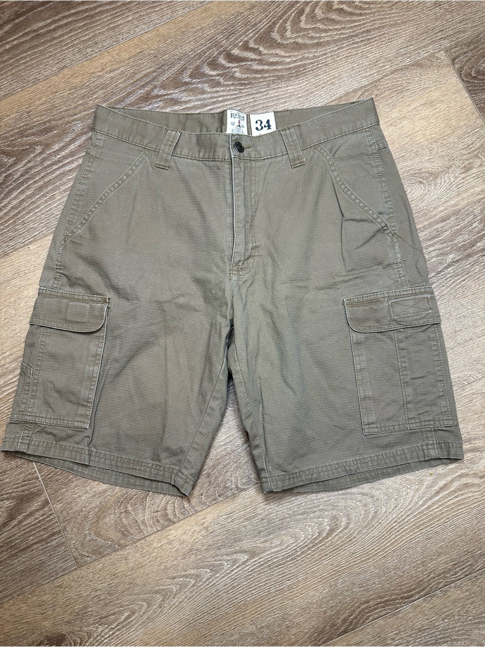 RedHead Men's Ripstop Khaki Cargo Shorts - Khaki - waist 34